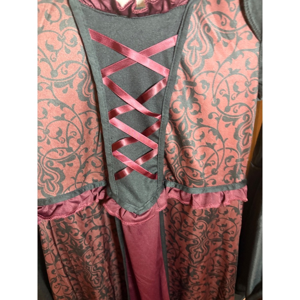 Girls Vampire Halloween Costume Dress Only Size Large 10-12 No Choker - Picture 2 of 7